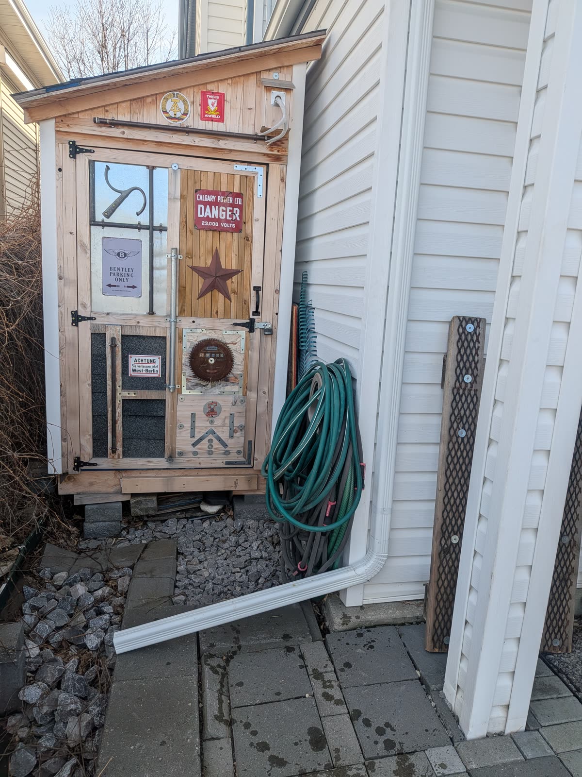 Downspout routing along deck structure