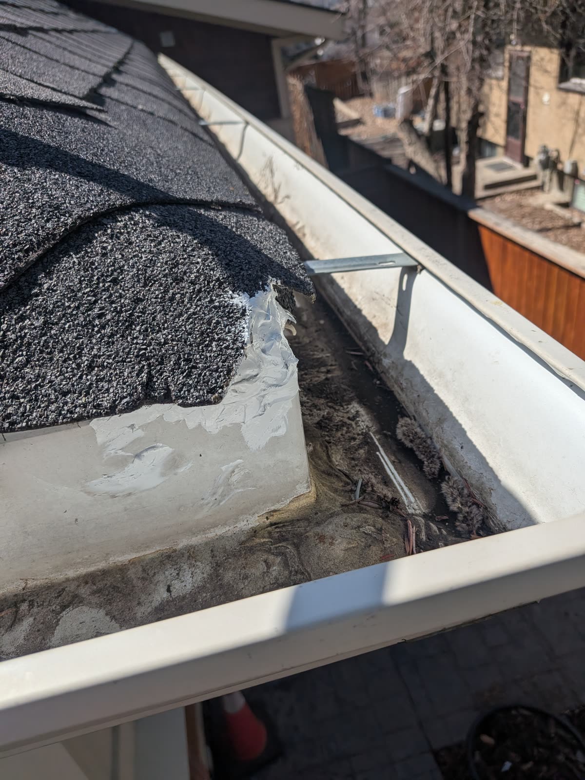 Clean gutter after debris removal