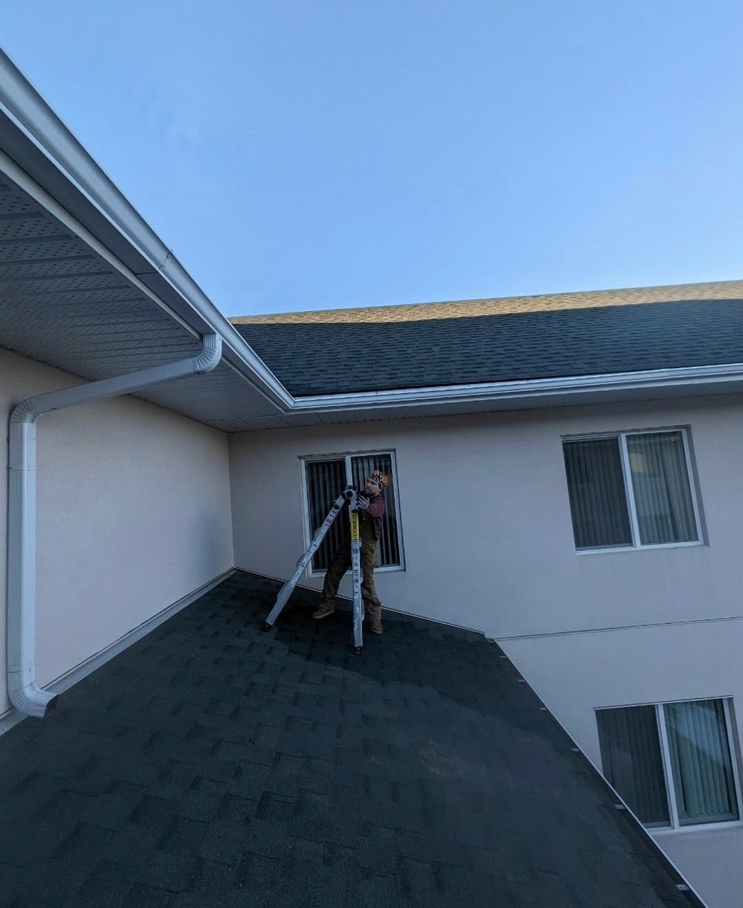 New gutter installation on residential home