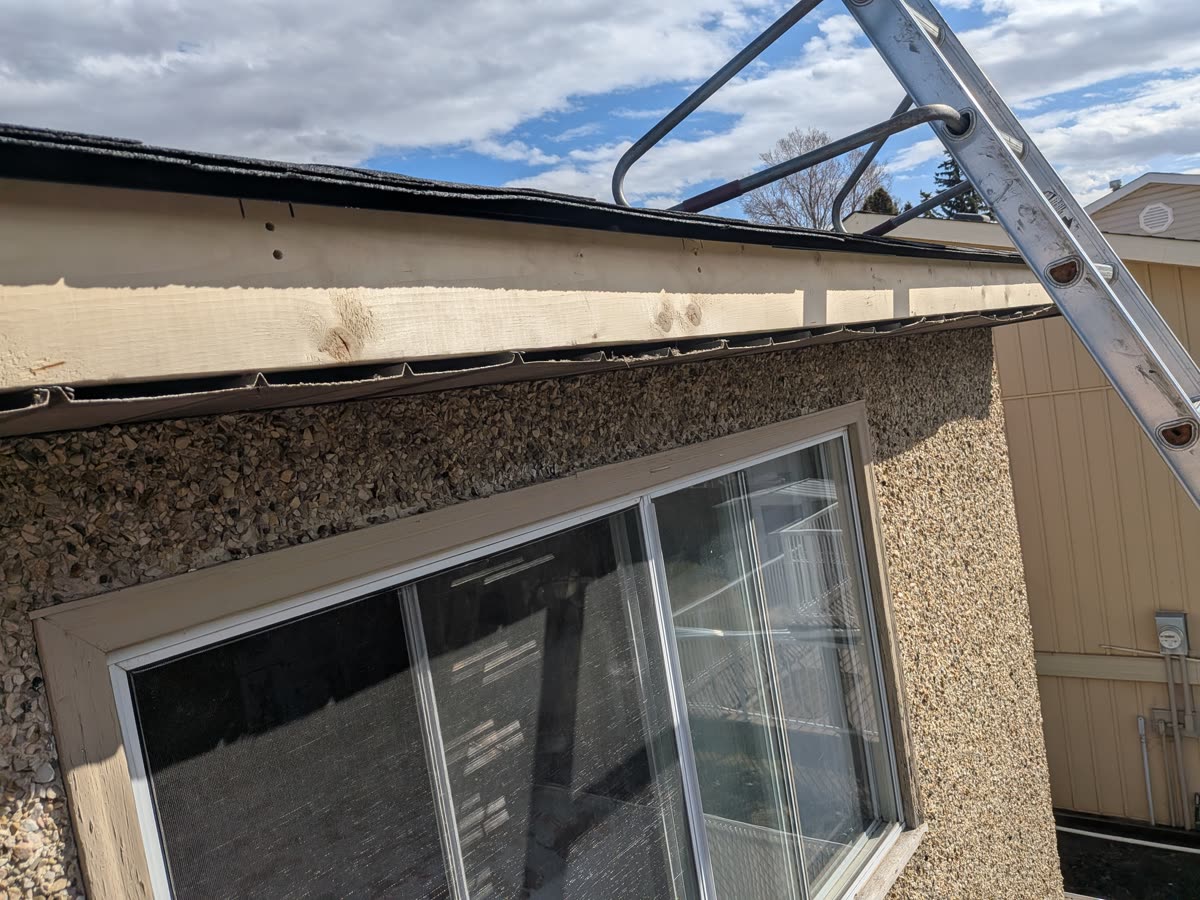 New eavestrough system installed along roofline