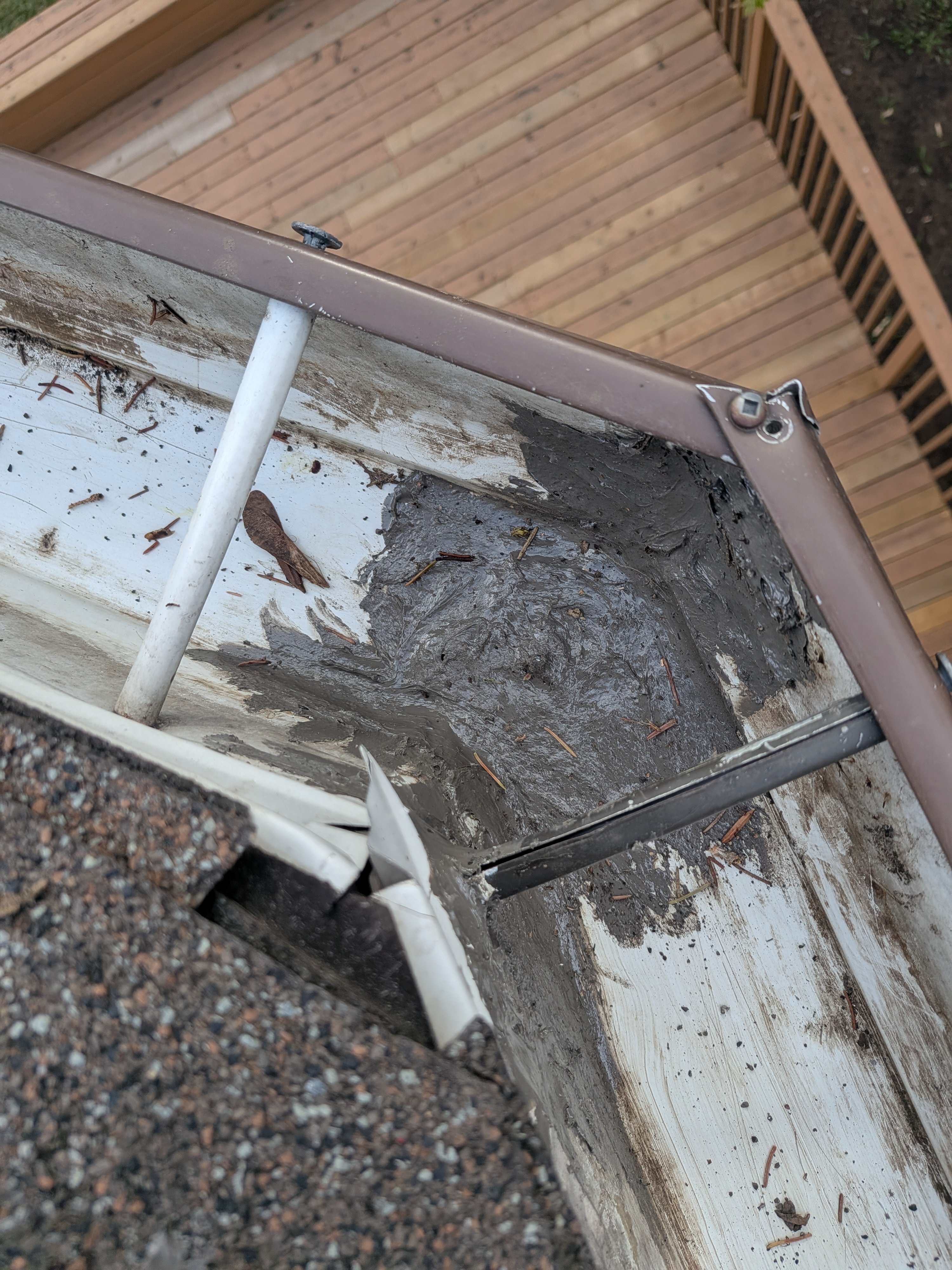 Completed gutter resealing job on Edmonton home